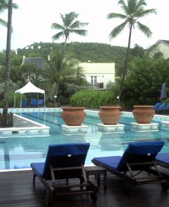 The shared pool at Cotton Bay Villas