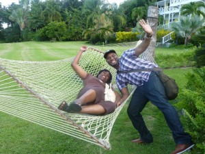 Jennifer (St Kitts Tourist Board) & Joel (Antigua Tourist Board)