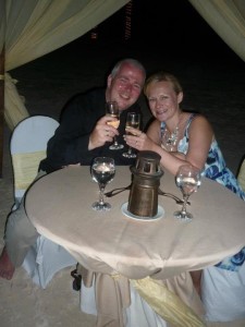 Cheers! - A glass of champagne after our beachfront meal at Excellence Riviera Cancun