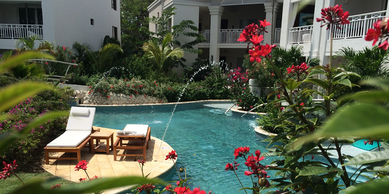 The pool area in Sandals Barbados