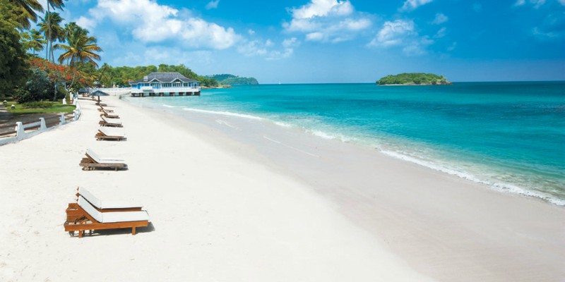 Sandals Halcyon Beach St. lucia with Caribbean Warehouse