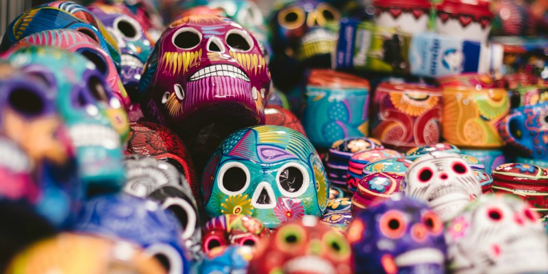 day of the dead skulls, mexico