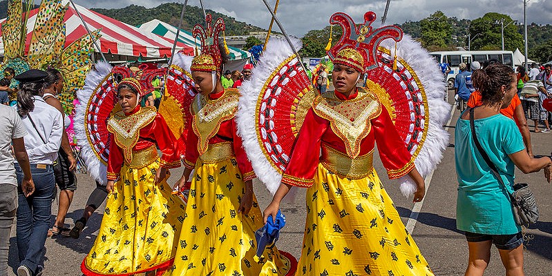 Trinidad people getting ready for Carnival