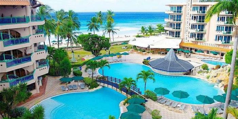 Aerial Shot of Hotel & Pools