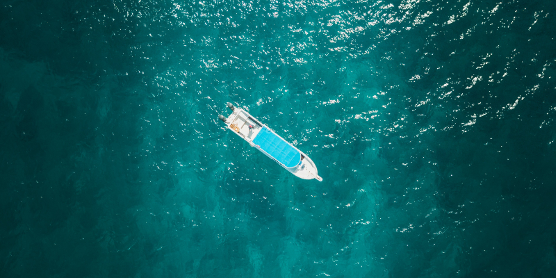 The beautiful blue ocean in Mexico