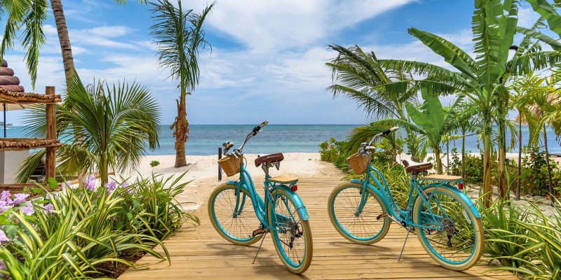 Bikes on the beach in Jamaica