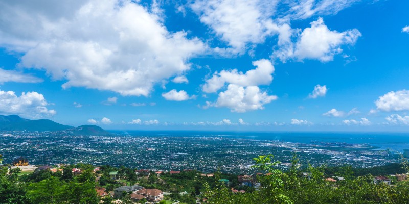 Aerial view of Kingston, Jamaica