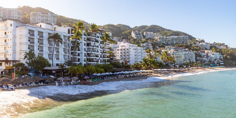 The dazzling beachfront in Puerto Vallarta