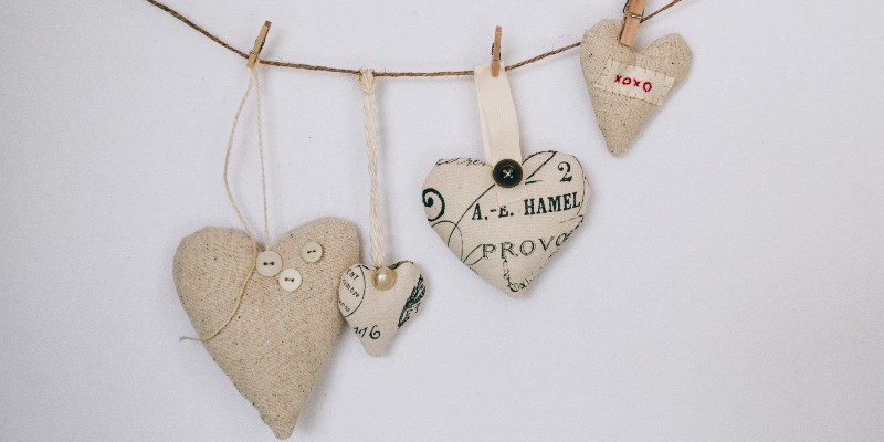 Handmade heart ornaments