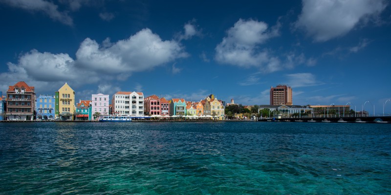 Colourful colonial buildings on the waterfront in Willemstad