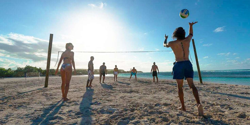 Beach Volleyball on the Stunning White Sands