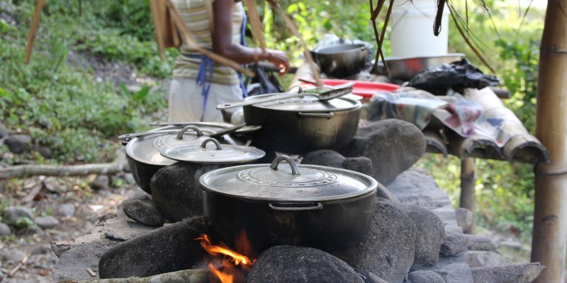 Authentic outdoor cooking in the Caribbean 