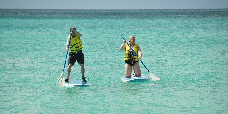 Paddleboarding in the Bahamas