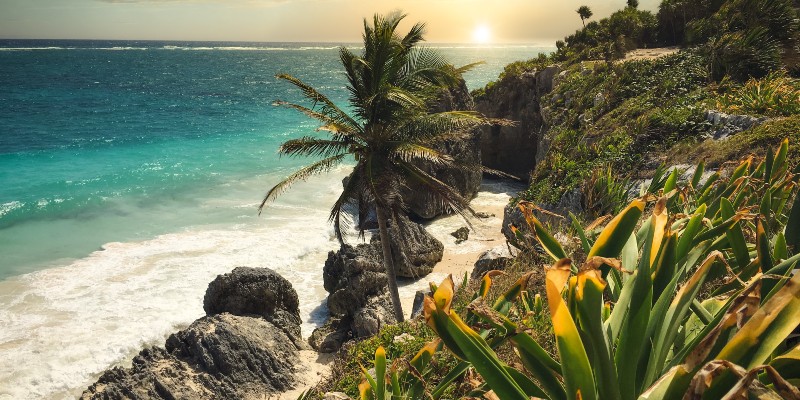 View from the coast in Tulum