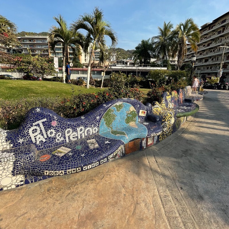 Mosaic benches in PuertoVallarta