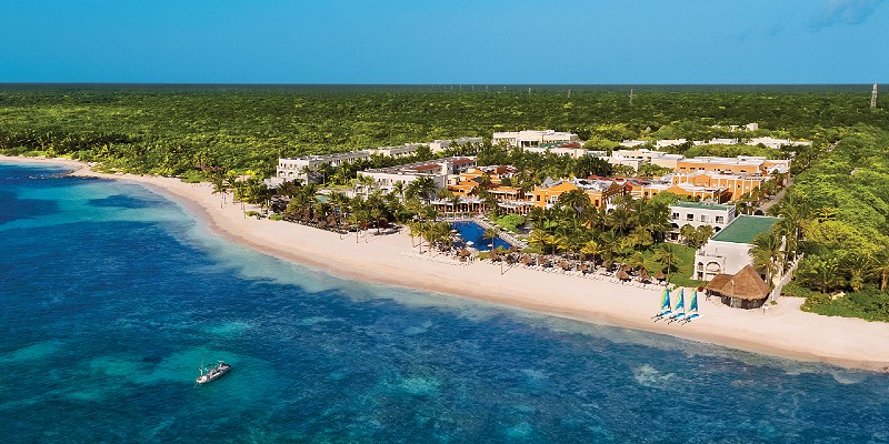 Aerial shot of Dreams Tulum Resort