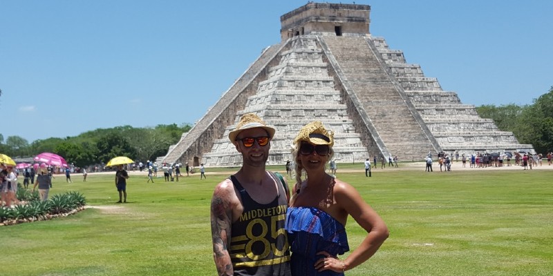 Couple taking a selfie at Chichen Itza