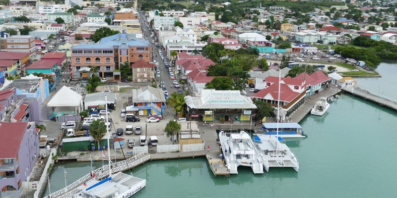Aerial image of St John's in Antigua