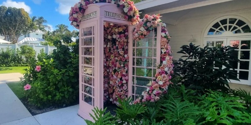 floral telephone box