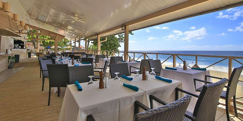 Beachfront dining area