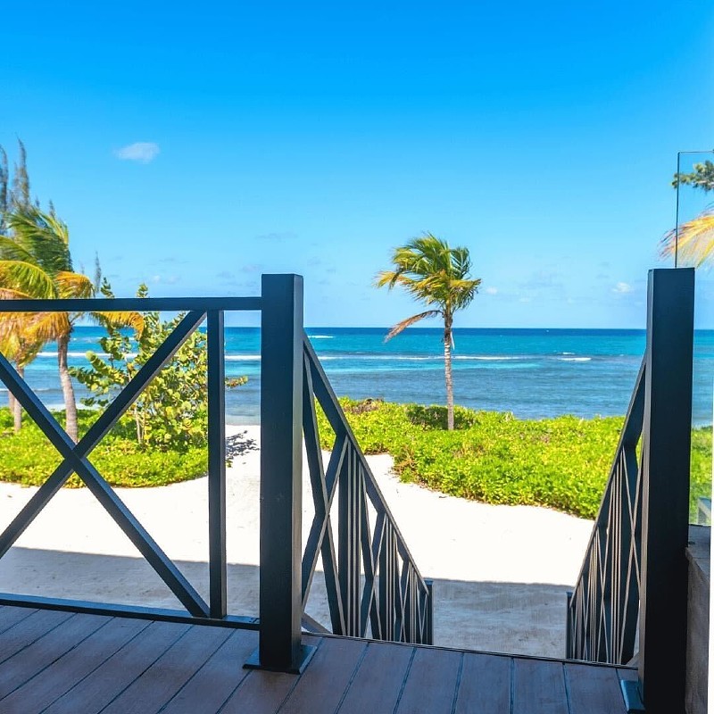 View from the steps of a Excellence Club Beachfront House Suite with Plunge Pool